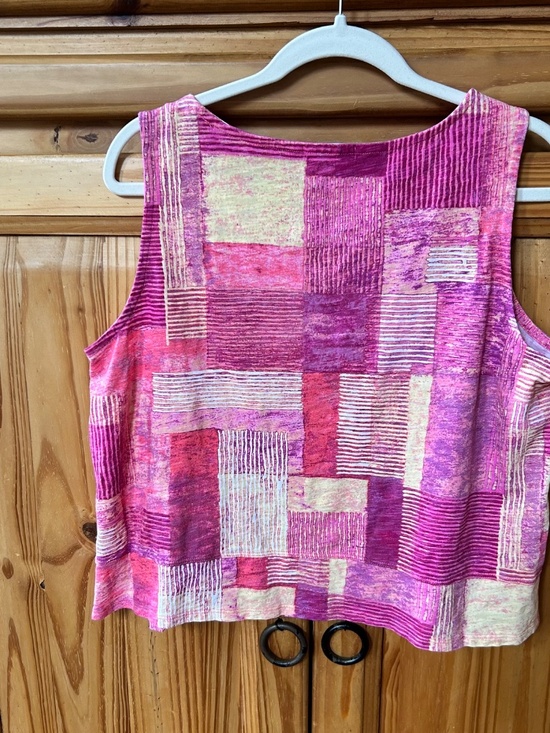 Habitat Top Cropped Pink 100% Cotton Scoop Neck Women's Large - Picture 4 of 6